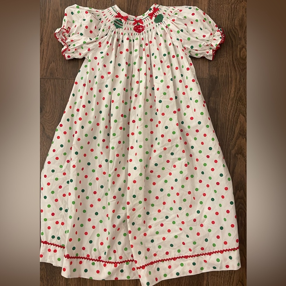 Christmas Smocked dress size 6 Southern Sunshine Kids